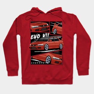 Red Mitsubishi Lancer Evolution VII, EVO 7, Evo VII Hoodie